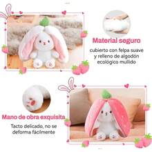 Reversible Strawberry Plush Rabbit (Inches) - Rosa - View 5