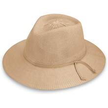 Wallaroo Hat Company Victoria Fedora para Mujer, protección UV UPF 50+, Borde Ancho, tamaño Mediano, Plegable y Ajustable - Gamuza - Ver 15