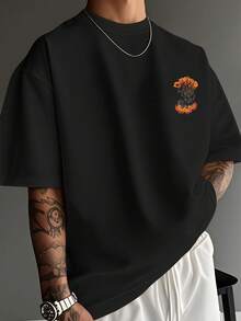 Men's  Casual T-Shirt With A Round Neck, Stylish Slogan Design, Easy To Match Top. Men's Short-Sleeved Shirt, Casual Sporty Style, With A Modern Design. - 混色9 - 查看 2