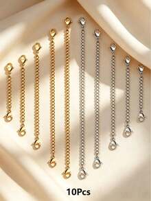 1~10Pcs Stainless Steel Extender,High Quality Workmanship - Hypoallergenic, Extender For Necklaces, Bracelets And All Kinds Of DIY Jewelry Making - Double-ended Extension Chain - View 17