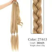 Extensión de Coleta Trenzada Larga Mejorada con Banda Elástica, Trenza Envolvente Recta y Suave, Extensiones de Cabello Sintético Natural Suave, Pieza de Cabello Negro Marrón de 30 Pulgadas, Halloween - Multicolor - Ver 10