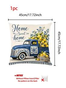 1pc Summer Lemon Pattern Table Runner, Placemat, Pillowcase. Pastoral Style, Spring/Summer Home Kitchen Decor, Suitable For Spring/Summer Home Kitchen Decoration And Party Decoration - Multicolor - View 14