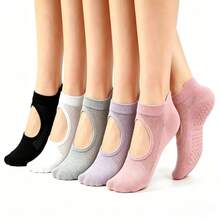 1/2/4 Pairs Women's Mesh Backless Non-Slip Yoga Socks, Indoor Floor Dance Socks - Multicolor - View 38
