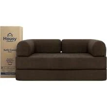 Sofá Cama Miami |   Multifuncional Comprimido 2 Plazas 2 Camas Individuales o 1 Queen (Gris Oscuro) - Beige - Ver 11