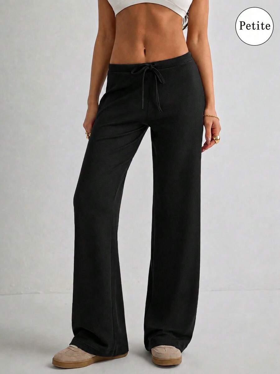 Women's Solid Color Casual Versatile Daily Wear Pants - Black - View 1