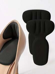 4pcs Women's T-Shaped Foam Soft Heel Pads Self-Adhesive Adjustable Half-Size Inserts For High Heels - B - View 9