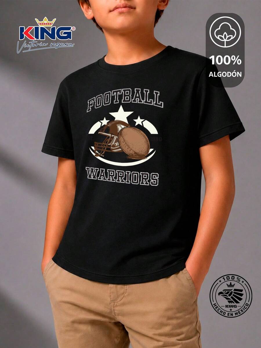 Shendy Vendy Kids T-Shirt For Boys, 100% Cotton, Short Sleeves, Round Neck, Soft And Comfortable. Stylish And Modern Motorsports Design. - 黑色 - 查看 1