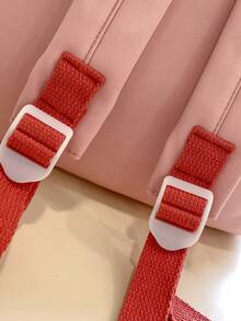 Korean Ins Style Colorblock Backpack, Suitable For Teenage Girls, Waterproof, Multi-Functional, Suitable For Daily Commute, School And Casual Wear - Multicolor - View 9
