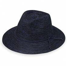 Wallaroo Hat Company Victoria Fedora para Mujer, protección UV UPF 50+, Borde Ancho, tamaño Mediano, Plegable y Ajustable - Gamuza - Ver 20