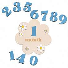 Baby Monthly Milestone Cards, Wooden Milestone Markers With Floral Photo Props For Baby Announcements And Milestones, Unisex Newborn Boy Girl Gift - Multicolor - View 9