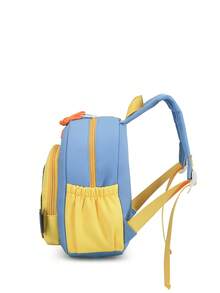 La nueva mochila de estudiante de dibujos animados es ligera y compacta, y la mochila tiene forma de bulldozer. - Azul - Ver 3