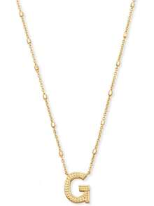 Kendra Scott Collar con colgante de letras A-Z para mujer, joyería de moda, latón chapado en oro de 14 quilates - Letra A - Ver 14