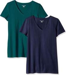 Essentials - Camiseta de manga corta con cuello en V para mujer - Blanco - Ver 19