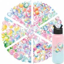 50 Colorful Bubble Stickers, Suitable For Notebooks, Journals, And Phone Cases, PET Material Decorative Stickers - Multicolor - View 11