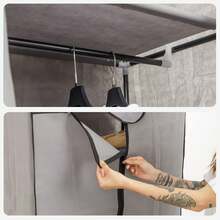 Baroni Home Armadio in Tessuto Richiudibile, Mobile Pieghevole Salvaspazio con Struttura in Ferro per Camera da Letto, Cabina Armadio, Grigio, 1 Ripiano, 1 Barra Appendiabiti, 70x45x155 - 1 Ripiano - Visualizzare 6