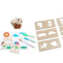 Children's Educational Toys, Including A Wooden Drawing Template Set, Coloring Puzzles, And A Drawing Board, Is Very Suitable As A Gift For Easter And Thanksgiving. Random Style - Multicolor - View 8