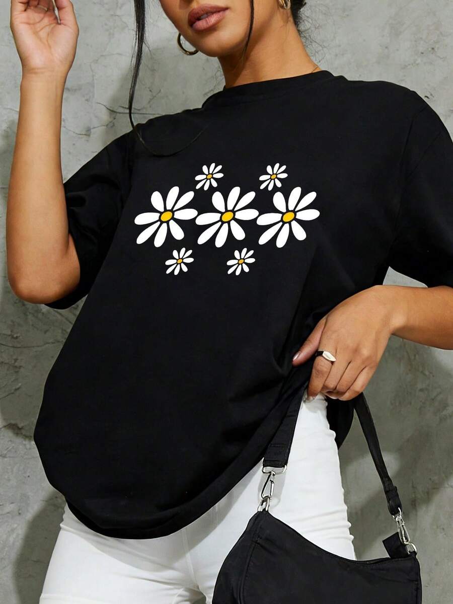 Valentine's Day T-Shirt, A Women's American Retro Style Short-Sleeved T-Shirt With A Loose Fit, Featuring Heart Prints, Heart Shapes And New York Lettering, M - 6 - 查看 1