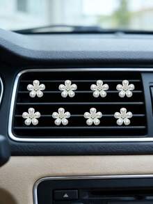 5件組合金珍珠花車用出風口裝飾夾，汽車內飾裝飾（僅供裝飾，無香味） - A - 查看 4