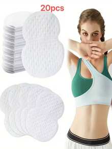 Unisex Anti-Sweat Pads - Invisible Shirt Collar Protector, Single-Use Underarm Pads, Suitable For Men And Women, White And Light Blue, Casual Wear, Absorbent, Asymmetrical Design, Durable Material - White - View 13