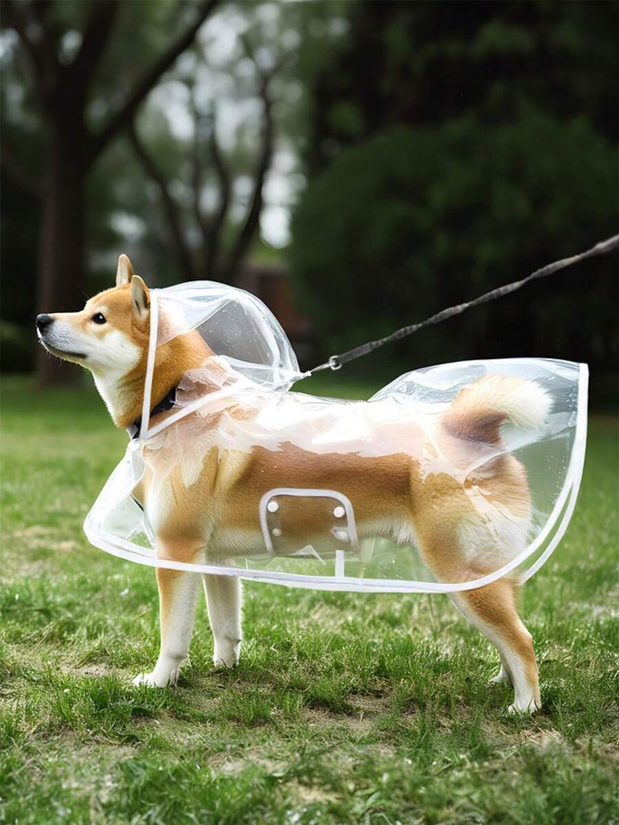 Dog Raincoat Cape With Belly Protection, Waterproof Pet Raincoat For Teddy, Small To Medium Dogs, Shiba Inu And Puppies - Multicolor - View 1