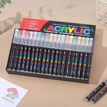 12/24/36/48/60/72 Colorful Professional Art Marker Set, Equipped With Soft Brush Tips And Fine Line Tips, Includes 168 Soft Tips, Suitable For Painting, Sketching And Layering. Direct Liquid Acrylic Markers Suitable For Rocks, Glass, Ceramics, Easter Eggs, Metal, Wood And More Materials, Perfect Gift For Family And Friends! Perfect Back To School Season Gift Choice... - Red Box Direct Liquid Pen - View 7