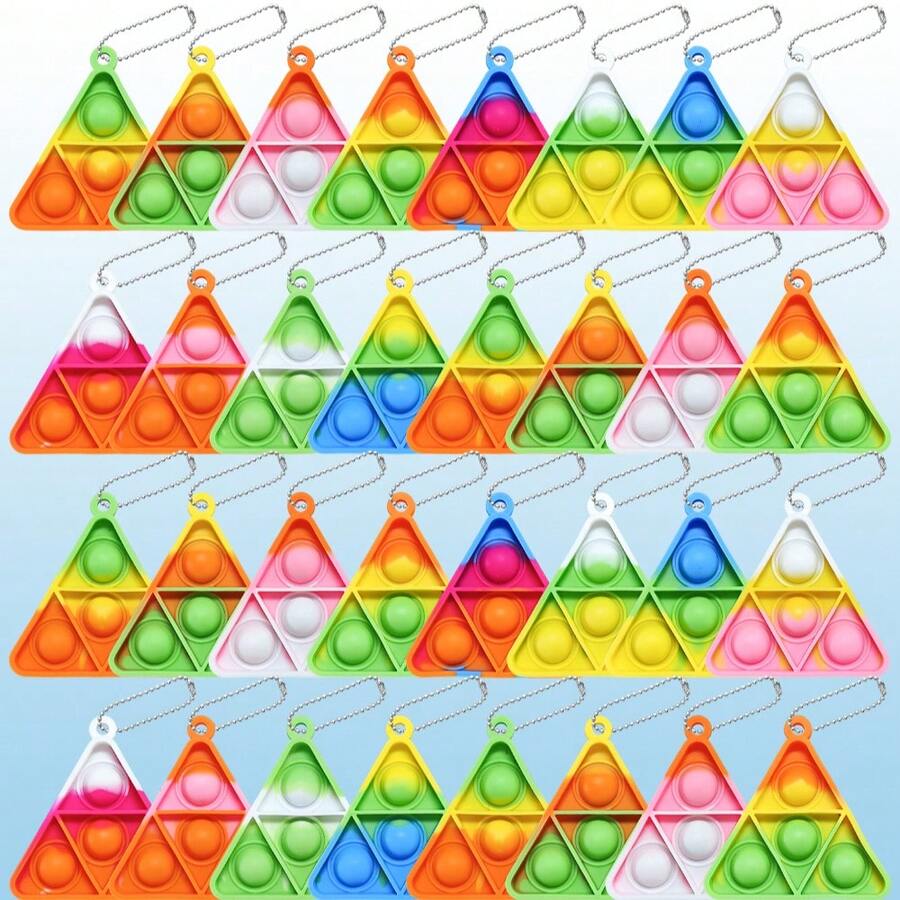 1/5/10/20pcs Triangle Finger Spinner Keychains, Easter Gift Basket Fillers, Classroom Rewards, Birthday Sensory Toy Gifts, Finger Spinner Boards, Small Gift Bags, Wholesale Small Bubble-Poppin Sensory Toys, Finger Toys, Party Favors, Assorted Colors - Multicolor - View 1