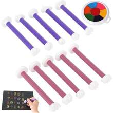 Silicone Flower Dotting Tools, 20 Shapes 20 Pcs Dotting Pens, Mandala Embossing Tools Rock Painting, Art With Color Ink Pad, Dual-Tip Art Kit - D - View 1