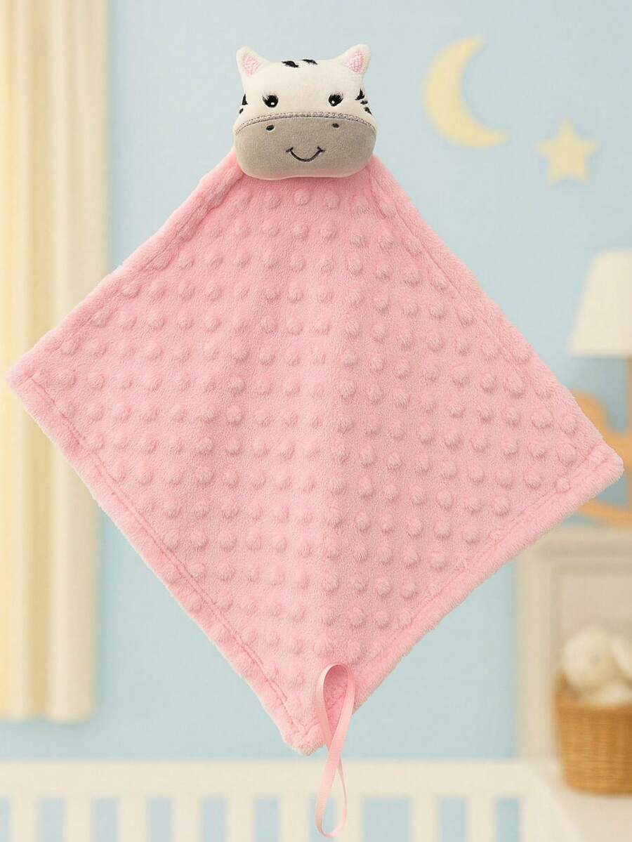 Baby Blanket With Plush Animals For Children And Babies, For Sleeping Or Going For Walks. - 粉紅色斑馬 - 查看 1