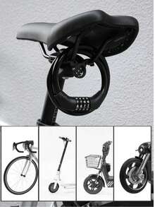 1pc Bicycle 4-Digit Combination Lock, Portable Cycling Gear For Mountain Bike - Multicolor - View 4