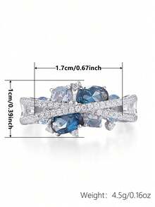 1pc Elegant Cubic Zirconia Ring, Suitable For Women To Wear, Suitable For Wedding, Engagement, Anniversary Party, Valentine's Day Gift - 1# - View 7