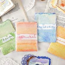 20 Pieces Of Artistic Cardboard Printing And Dyeing Streamer Material Paper Watercolor Smudge Color Matching Background Decorative Paper Hand Book Collage Postcard DIY Material Return To Campus Party Small Gift Halloween Sticker - Multicolor - View 3