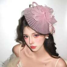 1 pieza Tocado de mujer con plumas, tocado nupcial vintage, sombrero de derby para boda, sombrero de cóctel para fiesta de té, accesorio para el cabello para fiesta y banquete - A - Ver 3