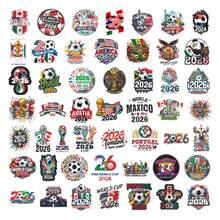 FIFA Varias pegatinas decorativas con tema del torneo de fútbol 2026, calcomanías con patrones de banderas de equipos y trofeos, pegatinas de decoración de apoyo al juego, pegatinas universales para botellas de agua, equipaje, cuadernos, carrocería de automóviles, materiales de decoración de ambiente para fiestas de visualización de partidos, pegatinas decorativas de colección de aficionados, pegatinas de decoración DIY para artículos personales al aire libre - Multicolor - Ver 10