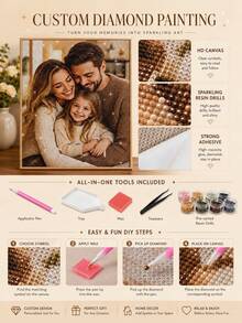 Custom 5D Diamond Painting Kit, Upload Your Own Photo, Personalized DIY Diamond Art For Back To School Season, Full Drill High Definition Canvas, Multiple Sizes Available, Includes Resin Diamonds And Tools, Suitable For Students, Friends, Couples As Customized Photo Gifts, Dorm Decor - Multicolor - View 4
