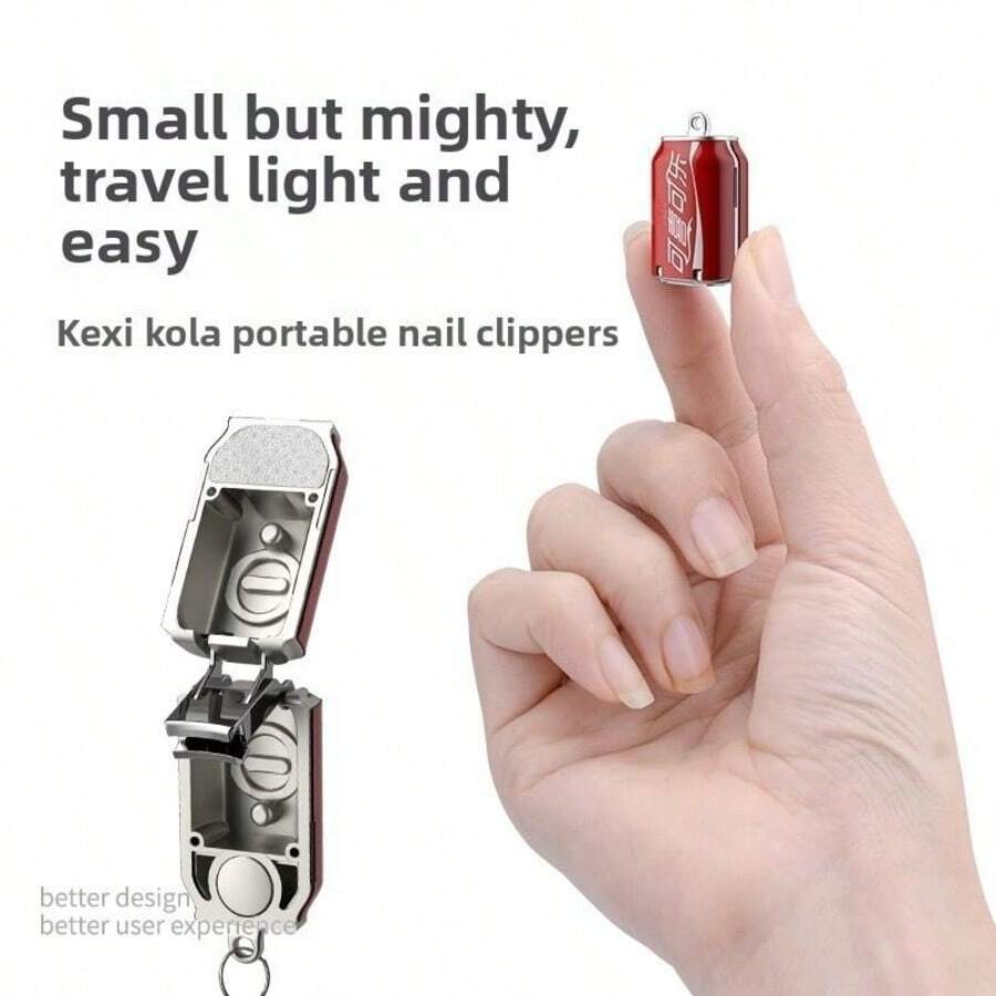 New Folding Soda Can Shaped Mini Nail Clipper, Toenail Cleaning Tool With Built-In Nail File, Manicure Pedicure Foot Care Nail Clipper, Travel Essential Portable Nail Clipper