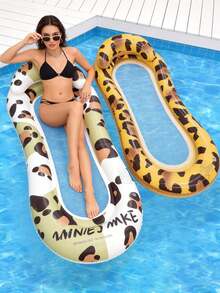 1/2/3pcs Inflatable Lounge Chair Set, Leopard Print, Cow Print Elements, With Pillow, Suitable For Water, Pool, Beach, Theme Party, Water Inflatable Float, Pool Inflatable Float, Water Resting Seat, Air Pump Sold Separately - Cow-print Leopard-print Lounge Chair - View 17