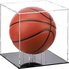 1pc Acrylic Display Box With Black Base, Dust-Proof Transparent Case For Displaying Basketball, Football, American Football, Golf Ball, Tennis Ball And Other Sports Memorabilia, With Vertical Stand, Suitable For Signed Ball Collection And Display - Black Base - View 13