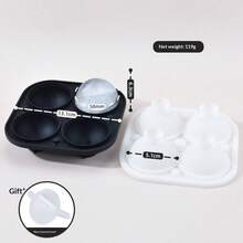 2.5 Inch Large Silicone Ice Ball Mold Tray With Lid And Funnel, Reusable Easy-Release Round Ice Ball Mold, Large Ice Cube Tray, Perfect Gift For Whiskey, Cocktails And Drinks - Multicolor - View 16