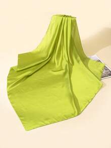 1 pieza Pañuelo cuadrado de satén de unicolor de 90cm - Amarillo verdoso - Ver 3