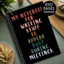 1pc Spiral Notebook, Suitable For Note-Taking, Humorous Notebook Makes You Look Busy In Meetings, Perfect As A Gift For Family And Friends - High School Supplies - Multicolor - View 6