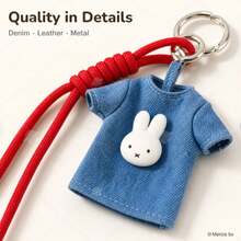 MIFFY 官方可愛迷你牛仔套裝鑰匙圈，金屬鎖扣包包吊飾墜飾，附珠飾掛繩，卡通兔子櫻桃星星裝飾配件，2026 熱門 Tk Ins 風格可愛玩具飾品 - 彩色 - 查看 11