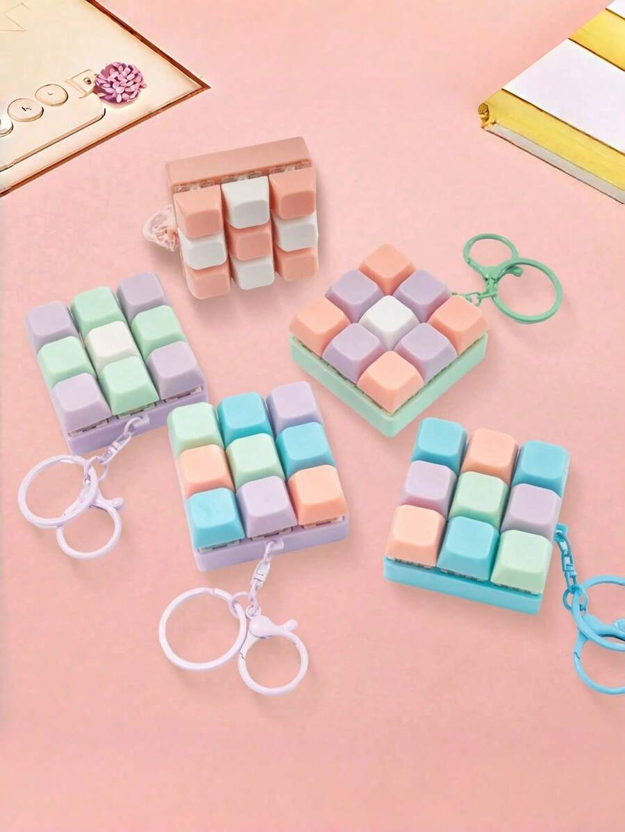 1/3pcs Finger Pressure Sensing Keychain Toy, Stress Relief Fidget Toy, Hobby Collection Party Supplies, Random Color - Regular Model - View 1