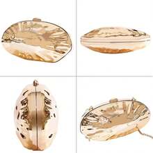 Bolso de mano de piel sintética desmontable con cadena para hombro y noche, bolso de mano para mujer, formal, boda, fiesta, baile de graduación - 1 oro claro - Ver 5