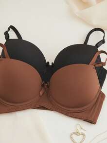 Kit 3 Sutian Bojo Básico Alças Reforçado com Regulagem Confortável Clássico Dia a Dia Soutien Sensual Sutiãs Femininos Moda Intima Lingerie - Multicolorido - Visão 12