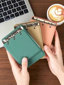 1 buah Buku Catatan Genggam Portabel dengan Halaman Lepas, Halaman Dalam Dapat Diganti, Sampul PU Minimalis dan Modis, Klip Logam Kokoh, Praktis untuk Mencatat Inspirasi dan Tugas Kapan Saja, Perlengkapan Sekolah - Notebook portabel seukuran telapak tangan - View 6