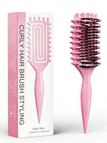 Curly Hair Styling Comb, Curly Hair Definition & Detangling Comb, Suitable For Wet And Dry Hair, Ventilated Scalp Massage Hair Brush, Anti-Frizz Styling Tool, Suitable For Curly, Wavy, Coarse Hair, Smooth And Knot-Free, Salon And Home Use - One Size Fits All - View 2