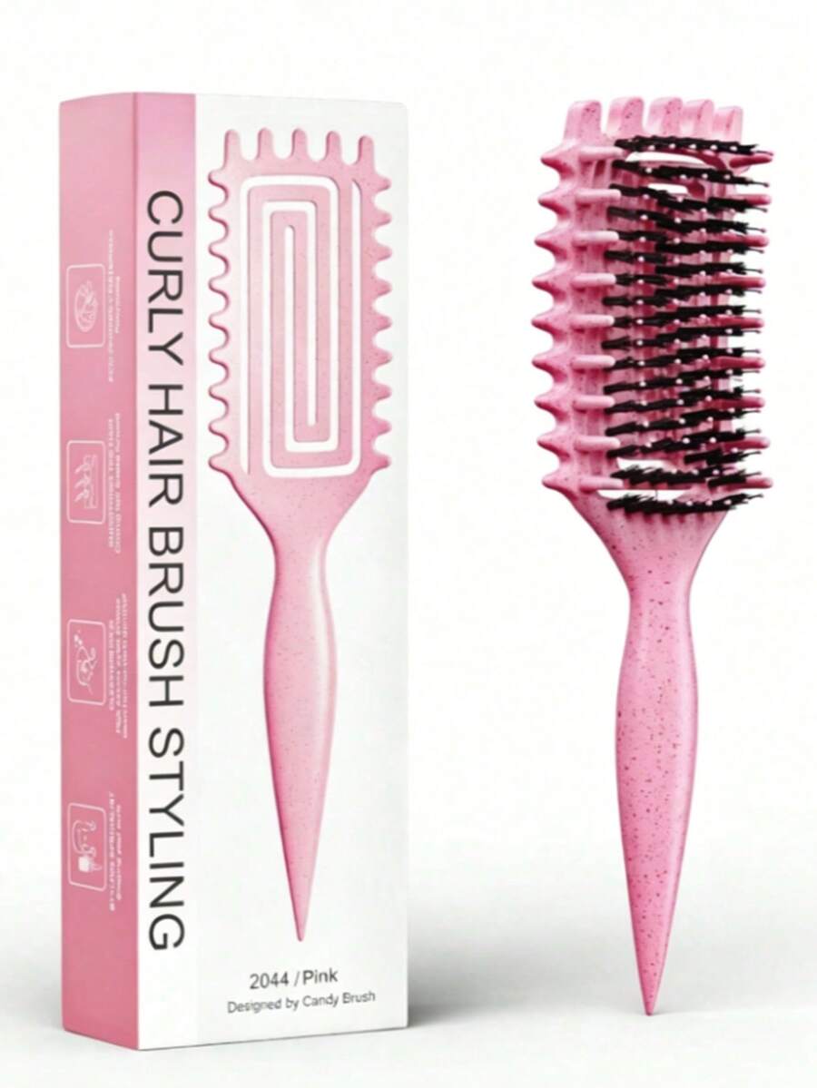 Curly Hair Styling Comb, Curly Hair Definition & Detangling Comb, Suitable For Wet And Dry Hair, Ventilated Scalp Massage Hair Brush, Anti-Frizz Styling Tool, Suitable For Curly, Wavy, Coarse Hair, Smooth And Knot-Free, Salon And Home Use