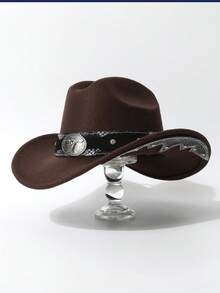 1pc Women's Fashion New Rivet Embroidered Brim Decor , European & American Western Cowboy , Jazz , Suitable For Party, Western Theme Event, Gathering, Cosplay, Graduation Ceremony, Masquerade, Holiday, Birthday Celebration, Music Festival, Travel & Hiking, Sports Events - Top Hat - View 8