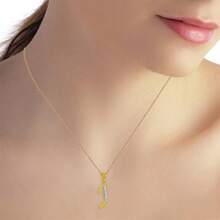 Collar con colgante de oro amarillo macizo de 14 quilates con inicial GG en forma de J con diamantes naturales fabricado en Estados Unidos, acabado de rodio hecho a mano - Gargantilla de 16 pulgadas - Ver 2