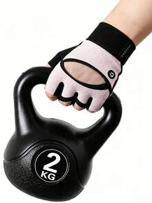 1 Pair Unisex Half Finger Fitness Gloves, Breathable Anti-Slip Fitness Gloves With Wrist Support, Suitable For Weightlifting, Cycling, Workout, Training, Pull-Ups And Rowing - Multicolor - View 4